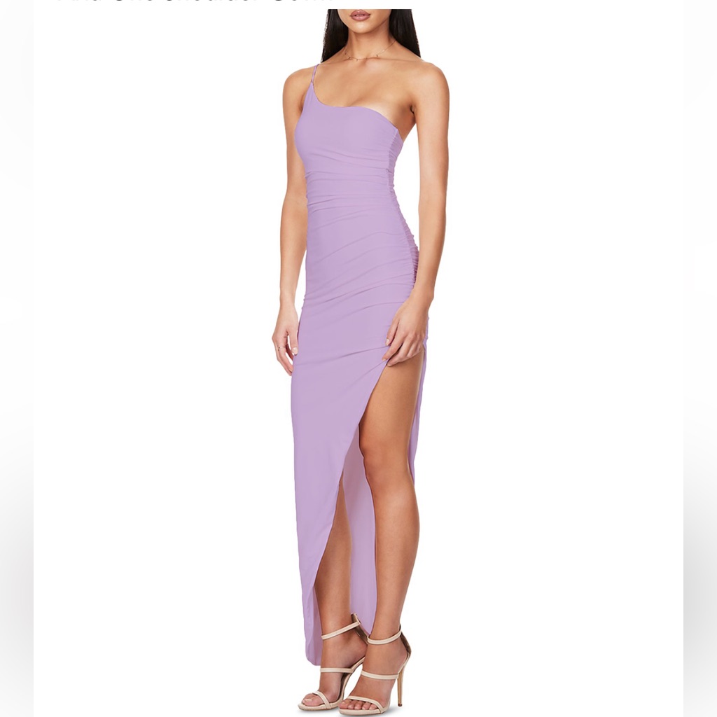 Nookie Aria One Shoulder Gown Lilac Size S Nwt
